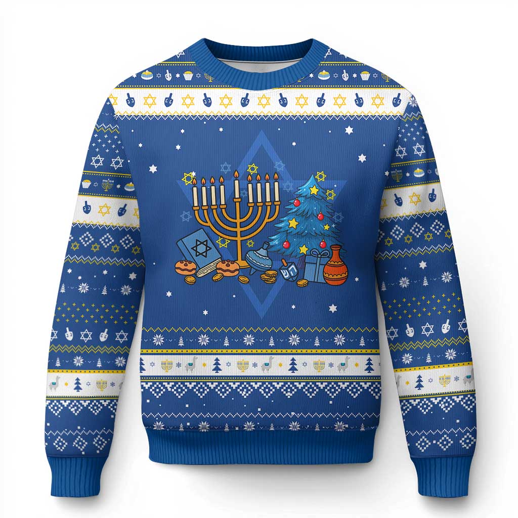 Interfaith Chrismukkah Hanukkah Ugly Sweater Celebration Festival Of Lights Gift - Wonder Print Shop