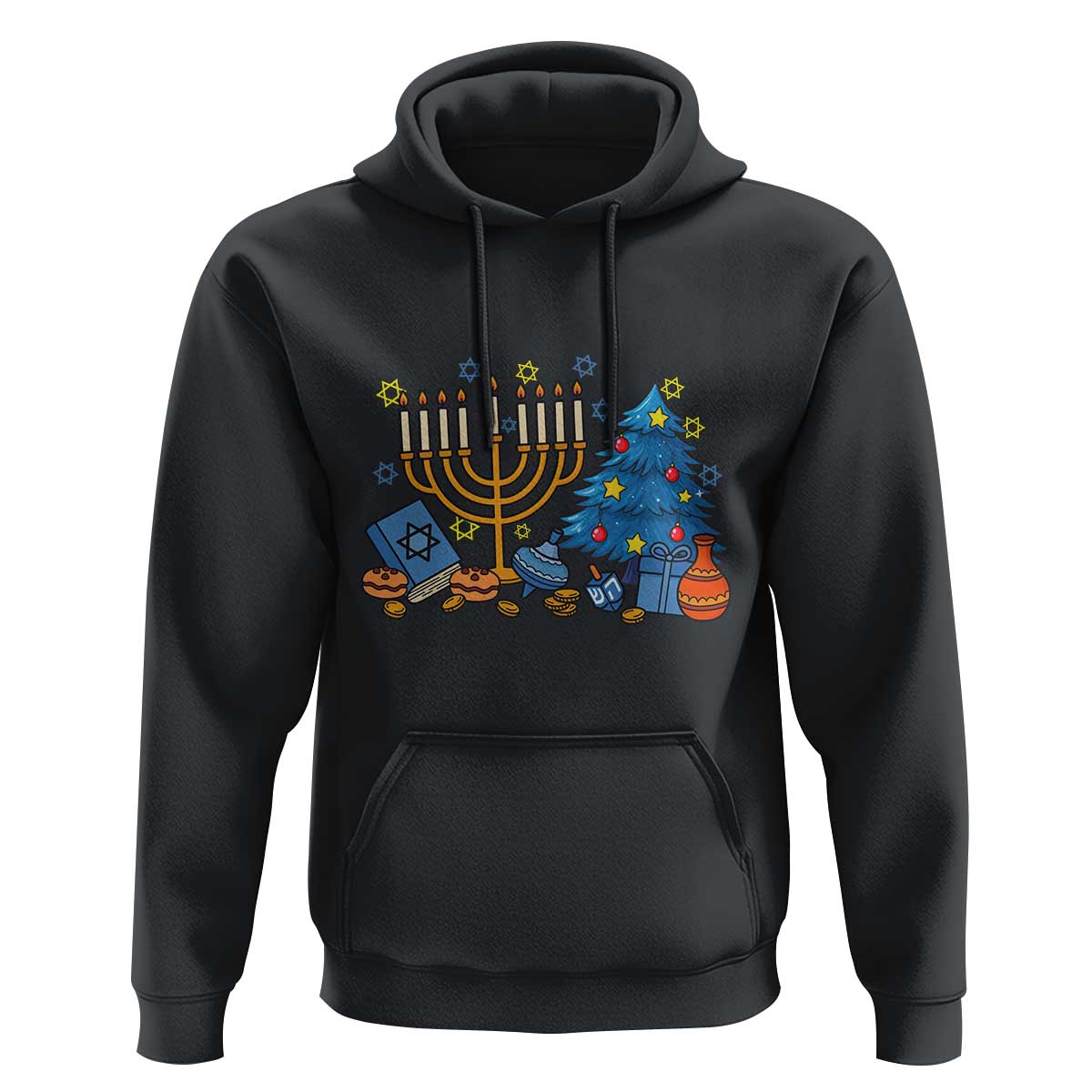Interfaith Christmas Hanukkah Hoodie Celebration Festival Of Lights Gift - Wonder Print Shop