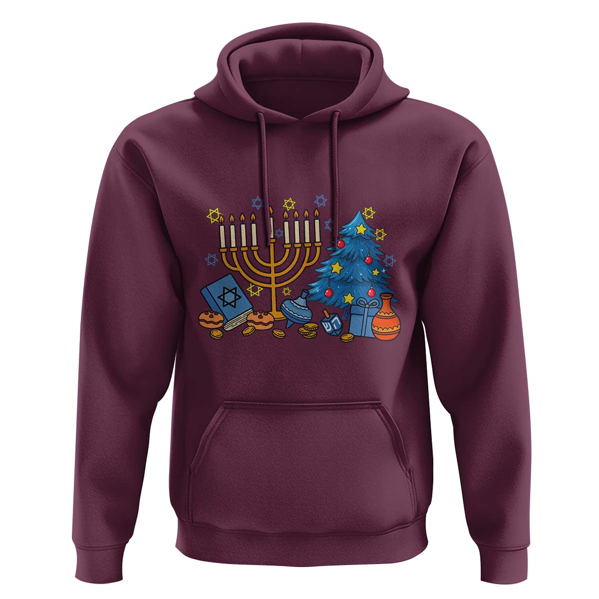 Interfaith Christmas Hanukkah Hoodie Celebration Festival Of Lights Gift - Wonder Print Shop