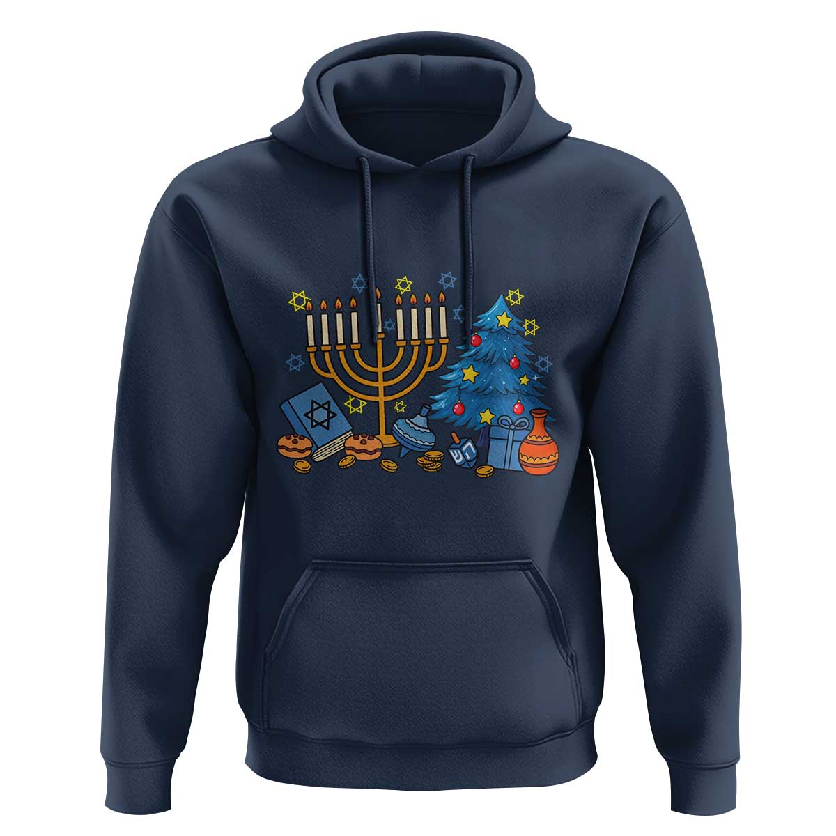 Interfaith Christmas Hanukkah Hoodie Celebration Festival Of Lights Gift - Wonder Print Shop