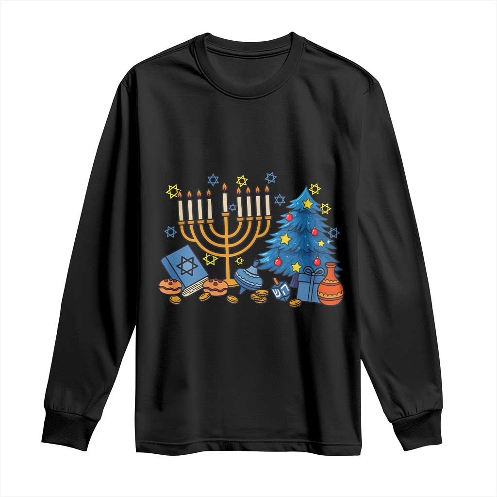 Interfaith Christmas Hanukkah Long Sleeve Shirt Celebration Festival Of Lights Gift - Wonder Print Shop