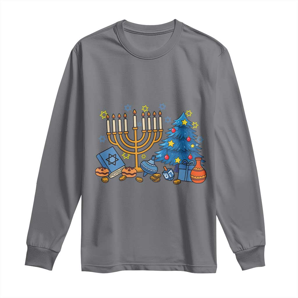 Interfaith Christmas Hanukkah Long Sleeve Shirt Celebration Festival Of Lights Gift - Wonder Print Shop