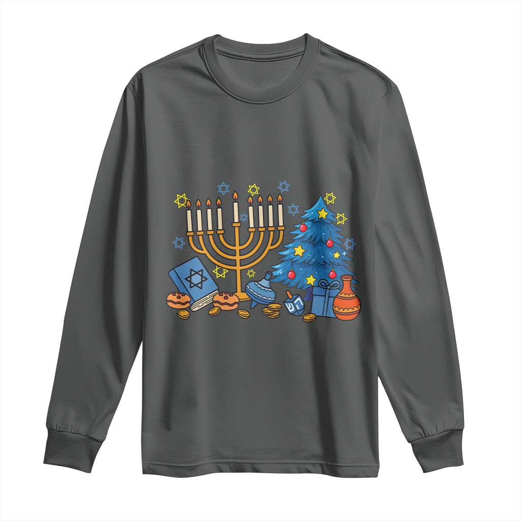 Interfaith Christmas Hanukkah Long Sleeve Shirt Celebration Festival Of Lights Gift - Wonder Print Shop