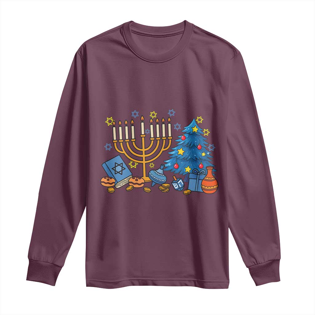 Interfaith Christmas Hanukkah Long Sleeve Shirt Celebration Festival Of Lights Gift - Wonder Print Shop
