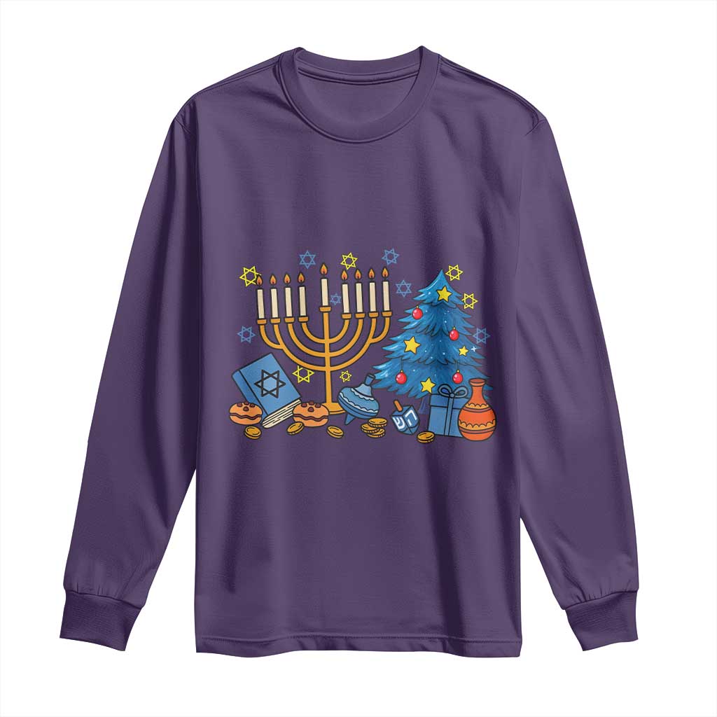 Interfaith Christmas Hanukkah Long Sleeve Shirt Celebration Festival Of Lights Gift - Wonder Print Shop
