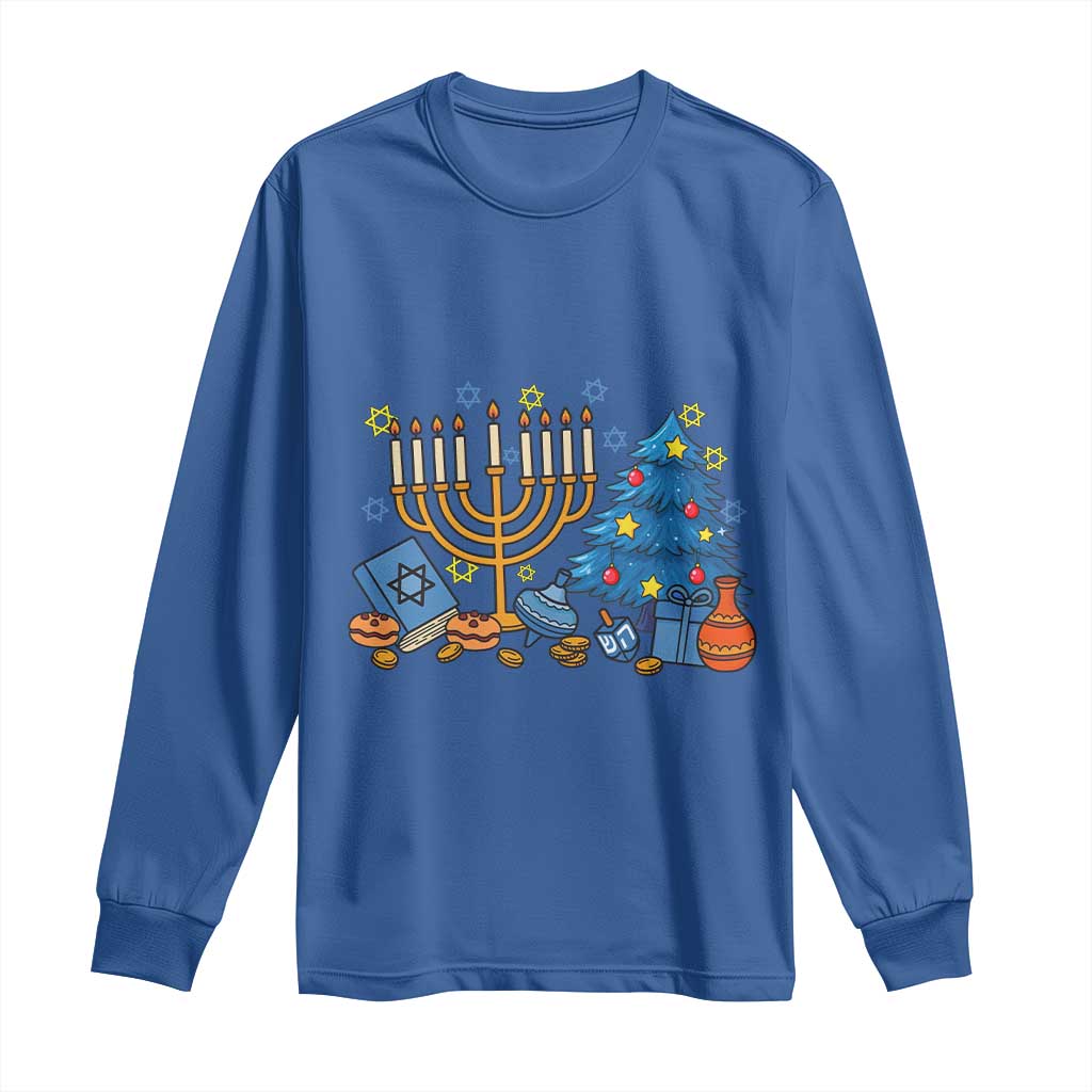 Interfaith Christmas Hanukkah Long Sleeve Shirt Celebration Festival Of Lights Gift - Wonder Print Shop