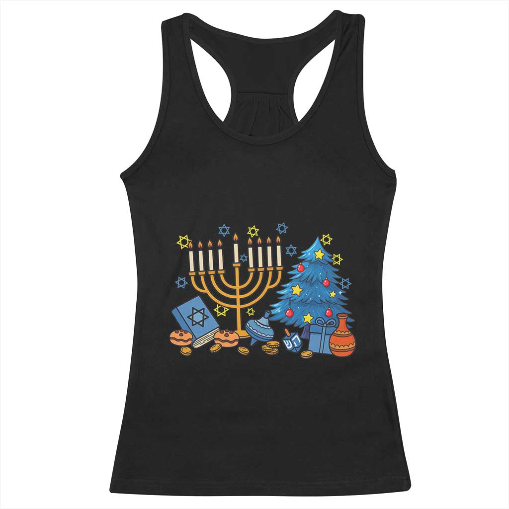 Interfaith Christmas Hanukkah Racerback Tank Top Celebration Festival Of Lights Gift - Wonder Print Shop