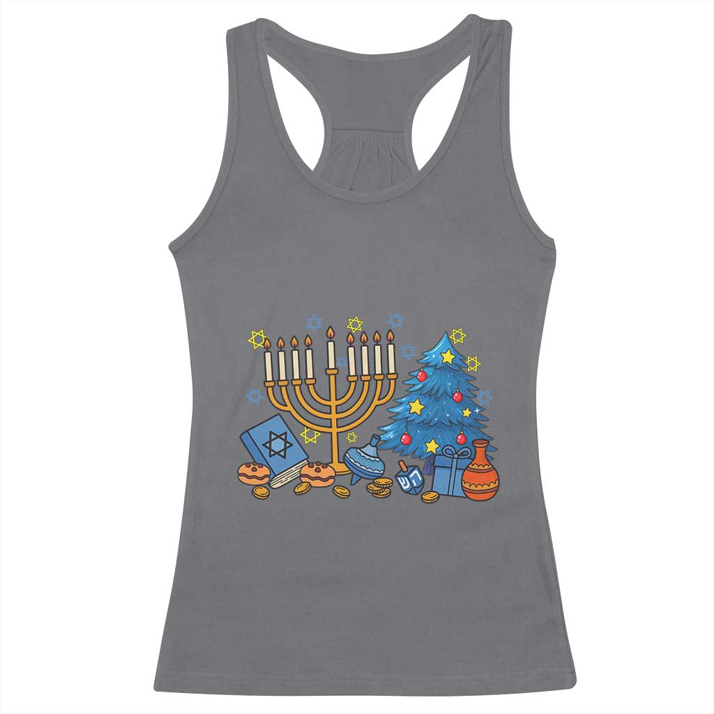 Interfaith Christmas Hanukkah Racerback Tank Top Celebration Festival Of Lights Gift - Wonder Print Shop