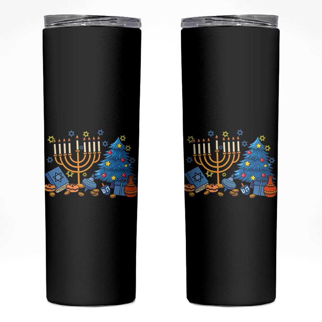 Interfaith Christmas Hanukkah Skinny Tumbler Celebration Festival Of Lights Gift - Wonder Print Shop
