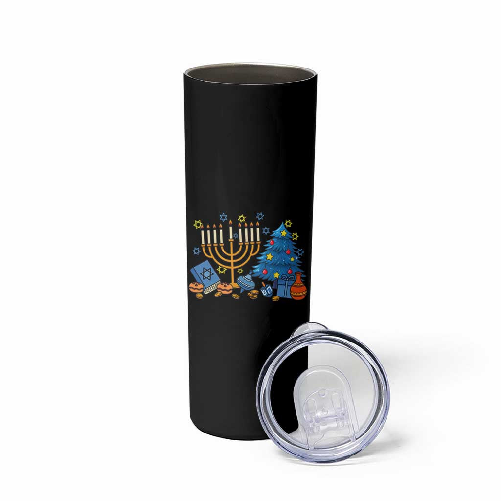 Interfaith Christmas Hanukkah Skinny Tumbler Celebration Festival Of Lights Gift - Wonder Print Shop