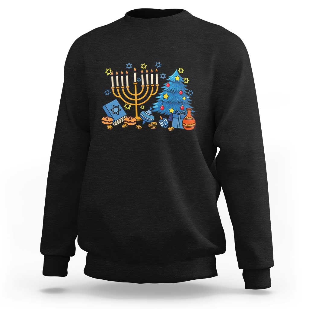 Interfaith Christmas Hanukkah Sweatshirt Celebration Festival Of Lights Gift - Wonder Print Shop