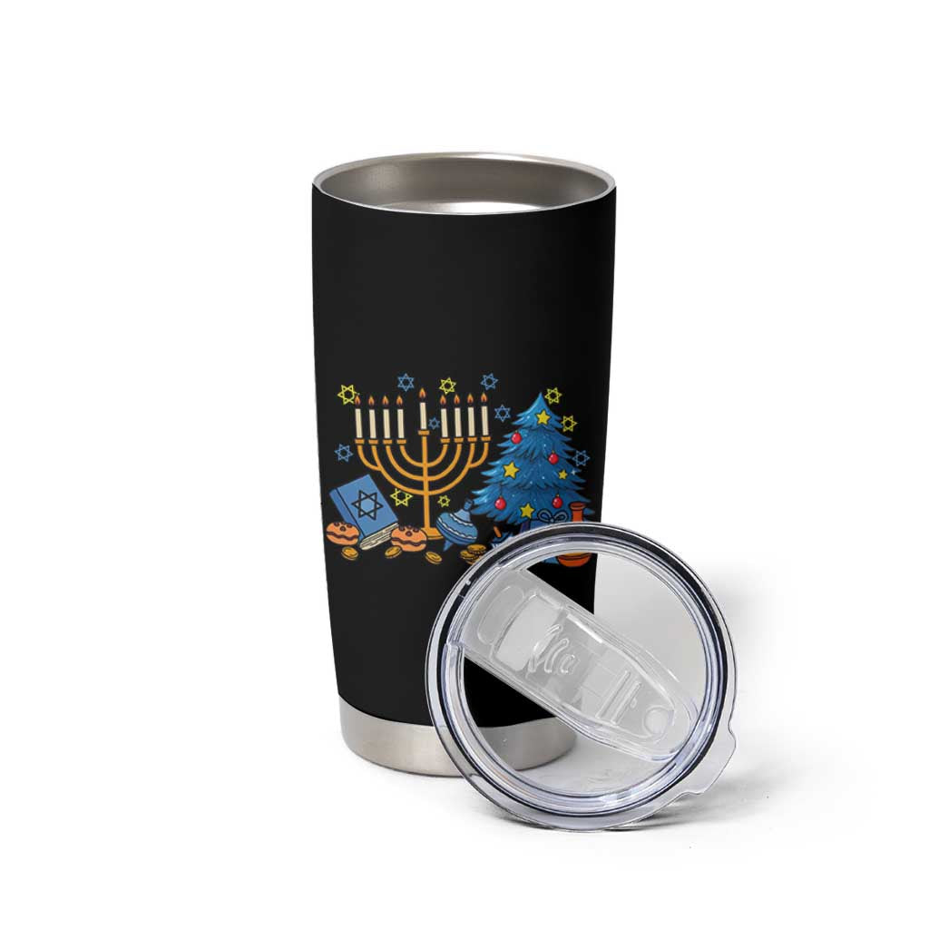 Interfaith Christmas Hanukkah Tumbler Cup Celebration Festival Of Lights Gift - Wonder Print Shop