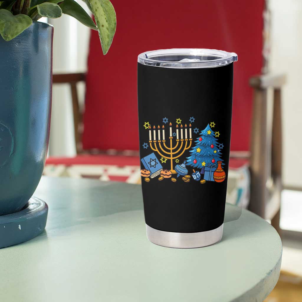 Interfaith Christmas Hanukkah Tumbler Cup Celebration Festival Of Lights Gift - Wonder Print Shop