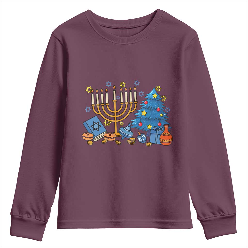 Interfaith Christmas Hanukkah Youth Sweatshirt Celebration Festival Of Lights Gift - Wonder Print Shop