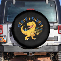 Funny Hanukkah Dinosaur Celebration Festival Of Lights Gift Spare Tire Cover Menorasaurus - Wonder Print Shop