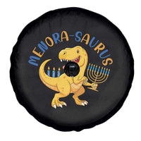 Funny Hanukkah Dinosaur Celebration Festival Of Lights Gift Spare Tire Cover Menorasaurus - Wonder Print Shop