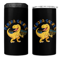 Funny Hanukkah Dinosaur Celebration Festival Of Lights Gift 4 in 1 Can Cooler Tumbler Menorasaurus - Wonder Print Shop