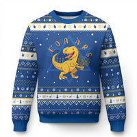 Funny Dinosaur Celebration Festival Of Lights Gift Hanukkah Ugly Sweater Menorasaurus - undefined