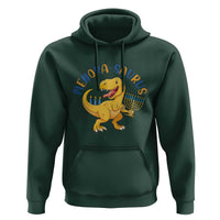 Funny Hanukkah Dinosaur Celebration Festival Of Lights Gift Hoodie Menorasaurus - Wonder Print Shop