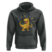 Funny Hanukkah Dinosaur Celebration Festival Of Lights Gift Hoodie Menorasaurus - Wonder Print Shop