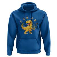 Funny Hanukkah Dinosaur Celebration Festival Of Lights Gift Hoodie Menorasaurus - Wonder Print Shop