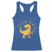 Funny Hanukkah Dinosaur Celebration Festival Of Lights Gift Racerback Tank Top Menorasaurus - Wonder Print Shop