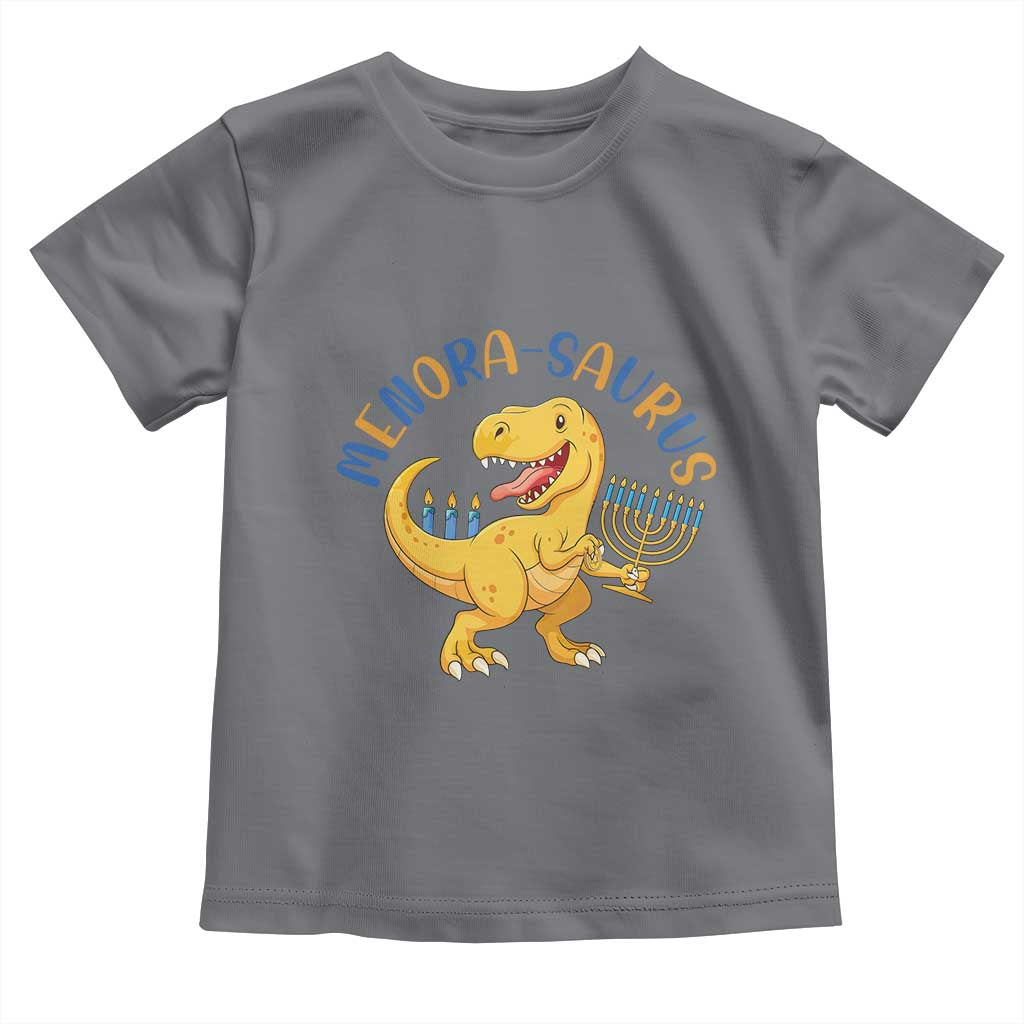 Funny Hanukkah Dinosaur Celebration Festival Of Lights Gift Toddler T Shirt Menorasaurus - Wonder Print Shop