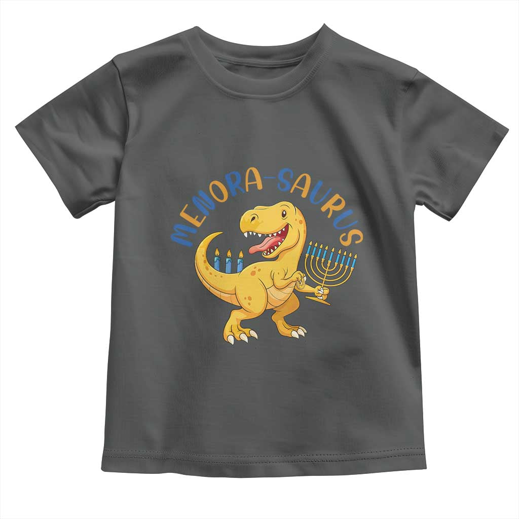 Funny Hanukkah Dinosaur Celebration Festival Of Lights Gift Toddler T Shirt Menorasaurus - Wonder Print Shop