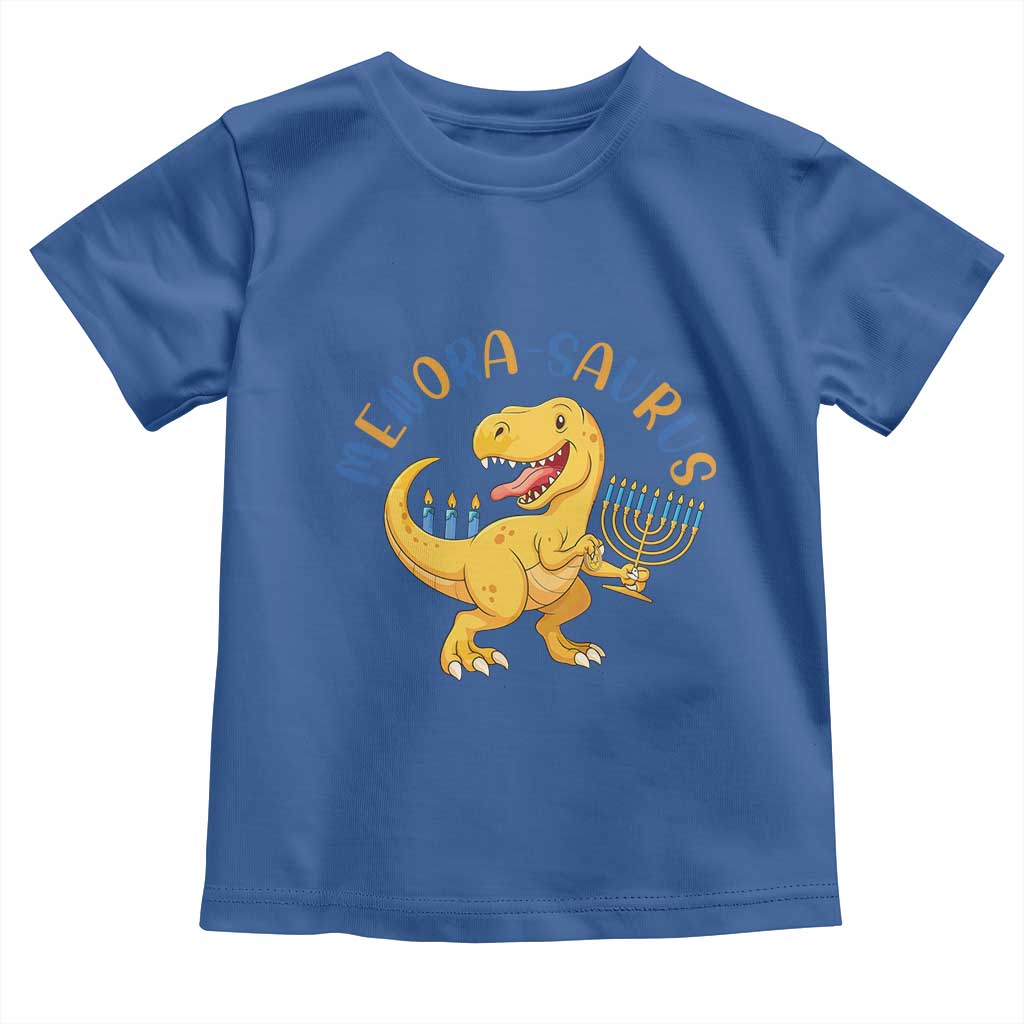 Funny Hanukkah Dinosaur Celebration Festival Of Lights Gift Toddler T Shirt Menorasaurus - Wonder Print Shop