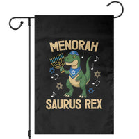 Funny Hanukkah Dinosaur Lover Garden Flag Menorasaurus Rex Festival Of Lights Gift - Wonder Print Shop