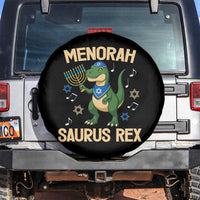 Funny Hanukkah Dinosaur Lover Spare Tire Cover Menorasaurus Rex Festival Of Lights Gift - Wonder Print Shop
