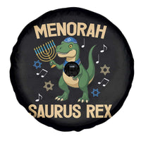 Funny Hanukkah Dinosaur Lover Spare Tire Cover Menorasaurus Rex Festival Of Lights Gift - Wonder Print Shop