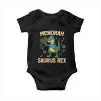 Funny Hanukkah Dinosaur Lover Baby Onesie Menorasaurus Rex Festival Of Lights Gift - Wonder Print Shop