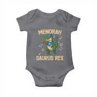 Funny Hanukkah Dinosaur Lover Baby Onesie Menorasaurus Rex Festival Of Lights Gift - Wonder Print Shop