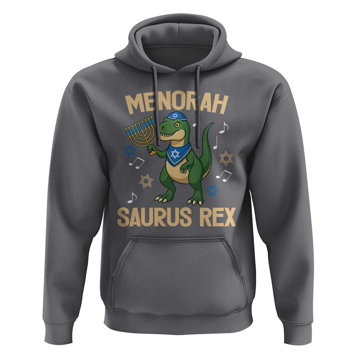Funny Hanukkah Dinosaur Lover Hoodie Menorasaurus Rex Festival Of Lights Gift - Wonder Print Shop
