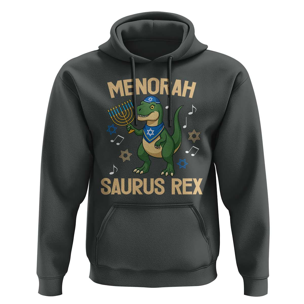 Funny Hanukkah Dinosaur Lover Hoodie Menorasaurus Rex Festival Of Lights Gift - Wonder Print Shop