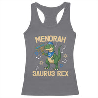 Funny Hanukkah Dinosaur Lover Racerback Tank Top Menorasaurus Rex Festival Of Lights Gift - Wonder Print Shop