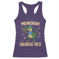 Funny Hanukkah Dinosaur Lover Racerback Tank Top Menorasaurus Rex Festival Of Lights Gift - Wonder Print Shop
