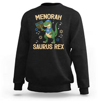 Funny Hanukkah Dinosaur Lover Sweatshirt Menorasaurus Rex Festival Of Lights Gift - Wonder Print Shop