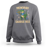 Funny Hanukkah Dinosaur Lover Sweatshirt Menorasaurus Rex Festival Of Lights Gift - Wonder Print Shop