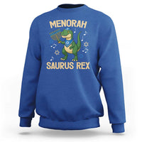 Funny Hanukkah Dinosaur Lover Sweatshirt Menorasaurus Rex Festival Of Lights Gift - Wonder Print Shop