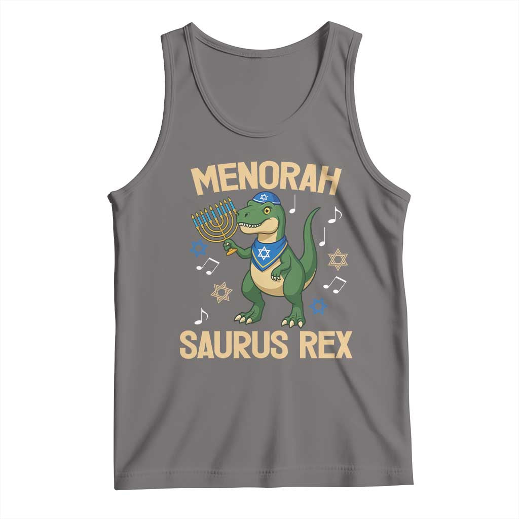 Funny Hanukkah Dinosaur Lover Tank Top Menorasaurus Rex Festival Of Lights Gift - Wonder Print Shop