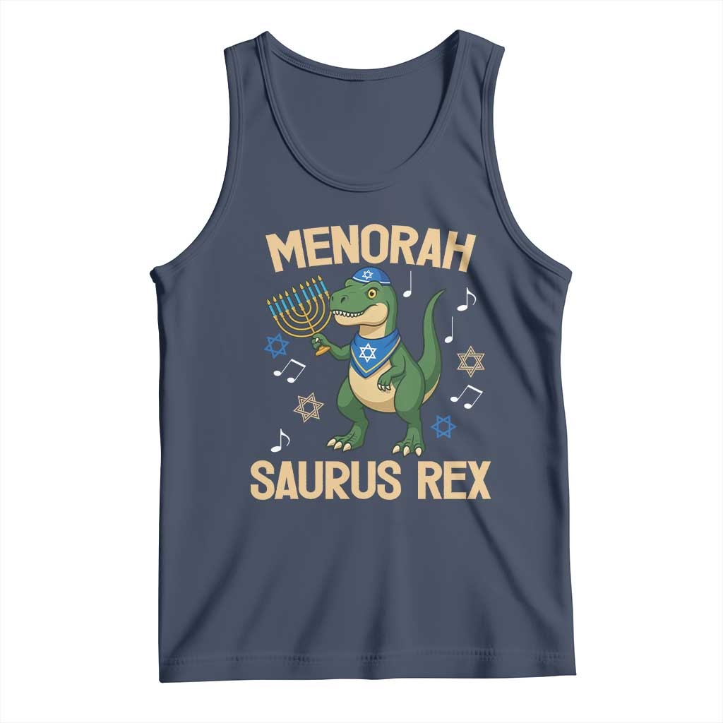 Funny Hanukkah Dinosaur Lover Tank Top Menorasaurus Rex Festival Of Lights Gift - Wonder Print Shop