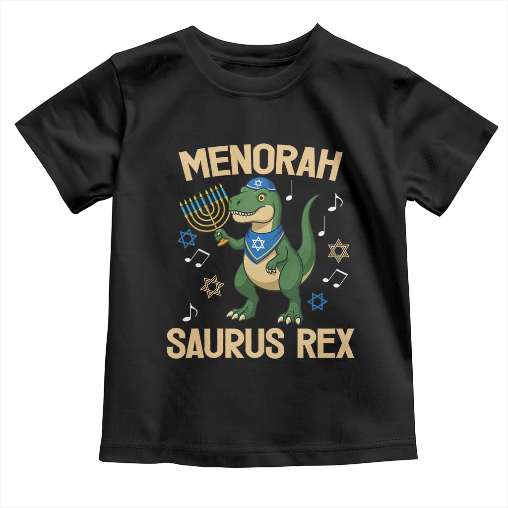 Funny Hanukkah Dinosaur Lover Toddler T Shirt Menorasaurus Rex Festival Of Lights Gift - Wonder Print Shop