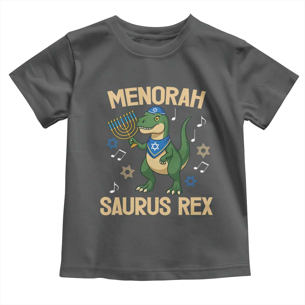 Funny Hanukkah Dinosaur Lover Toddler T Shirt Menorasaurus Rex Festival Of Lights Gift - Wonder Print Shop