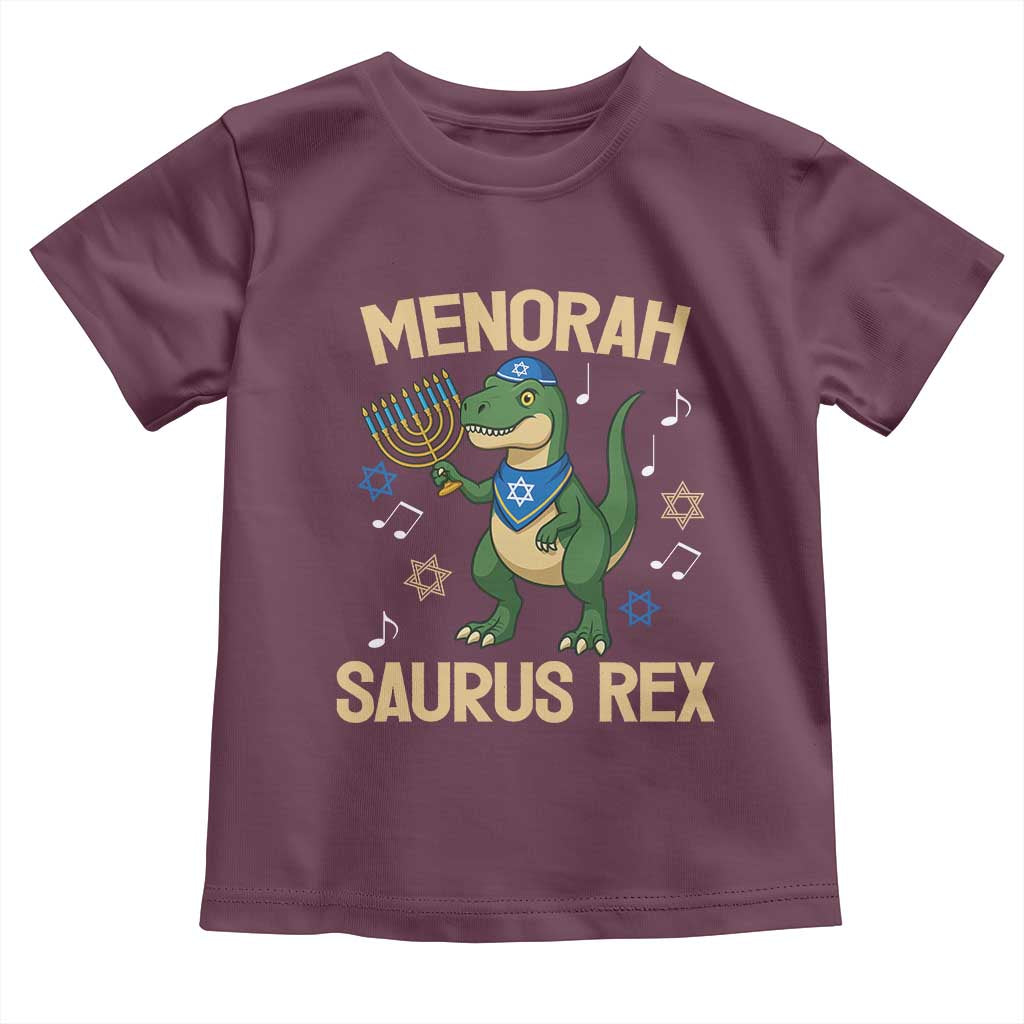 Funny Hanukkah Dinosaur Lover Toddler T Shirt Menorasaurus Rex Festival Of Lights Gift - Wonder Print Shop