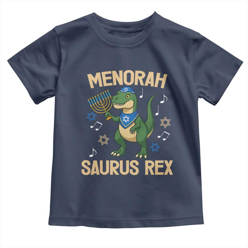 Funny Hanukkah Dinosaur Lover Toddler T Shirt Menorasaurus Rex Festival Of Lights Gift - Wonder Print Shop