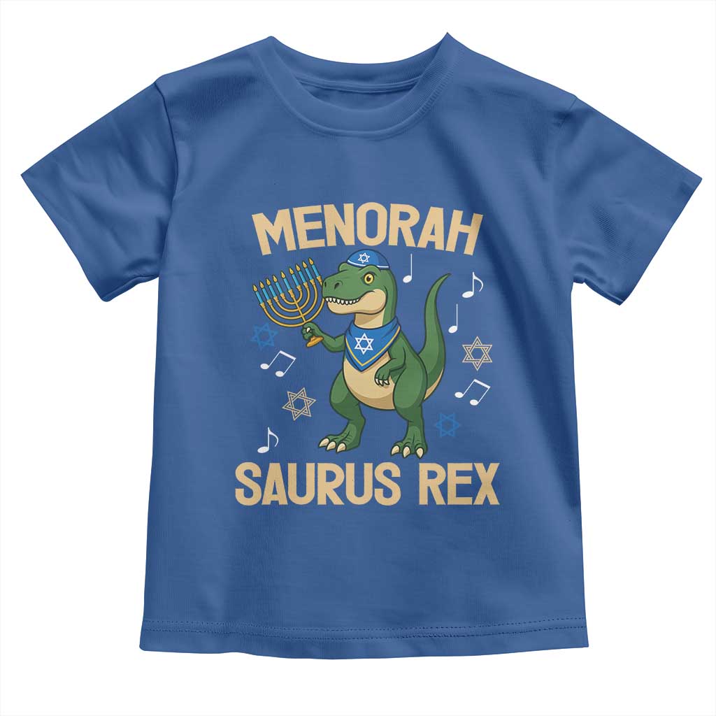 Funny Hanukkah Dinosaur Lover Toddler T Shirt Menorasaurus Rex Festival Of Lights Gift - Wonder Print Shop