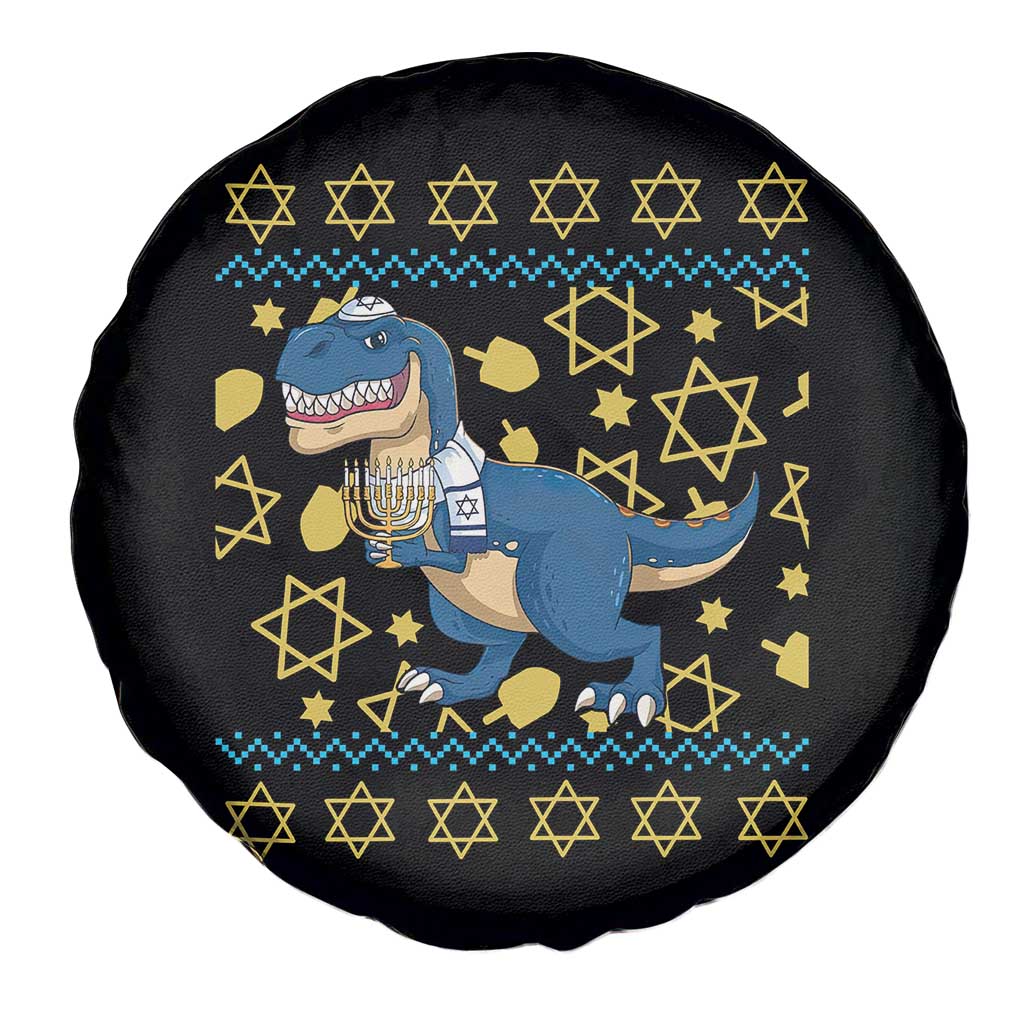 Funny Hanukkah Dinosaur Lover Ugly Sweater Spare Tire Cover Festival Of Lights Gift - Wonder Print Shop
