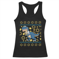Funny Hanukkah Dinosaur Lover Ugly Sweater Racerback Tank Top Festival Of Lights Gift - Wonder Print Shop